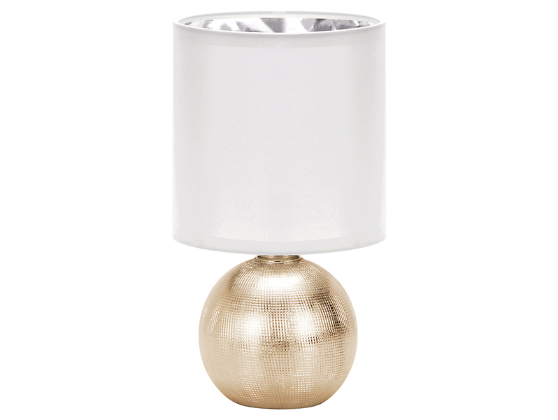 Lampa stołowa Perlo ceramiczna biało-złota