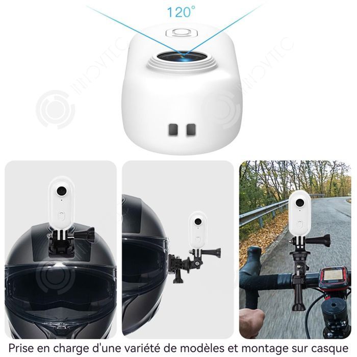 Kit de cámara deportiva INN 4K 30fps WiFi para mascotas con clip trasero de 120 grados, cámara para ciclismo, cámara de acción, cámara corporal