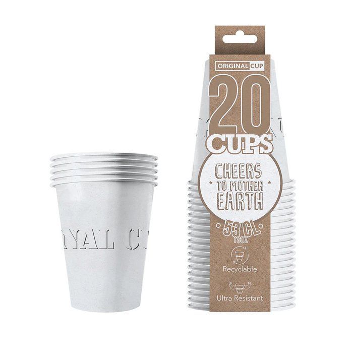 20 Paper Cups Blancs 53cl