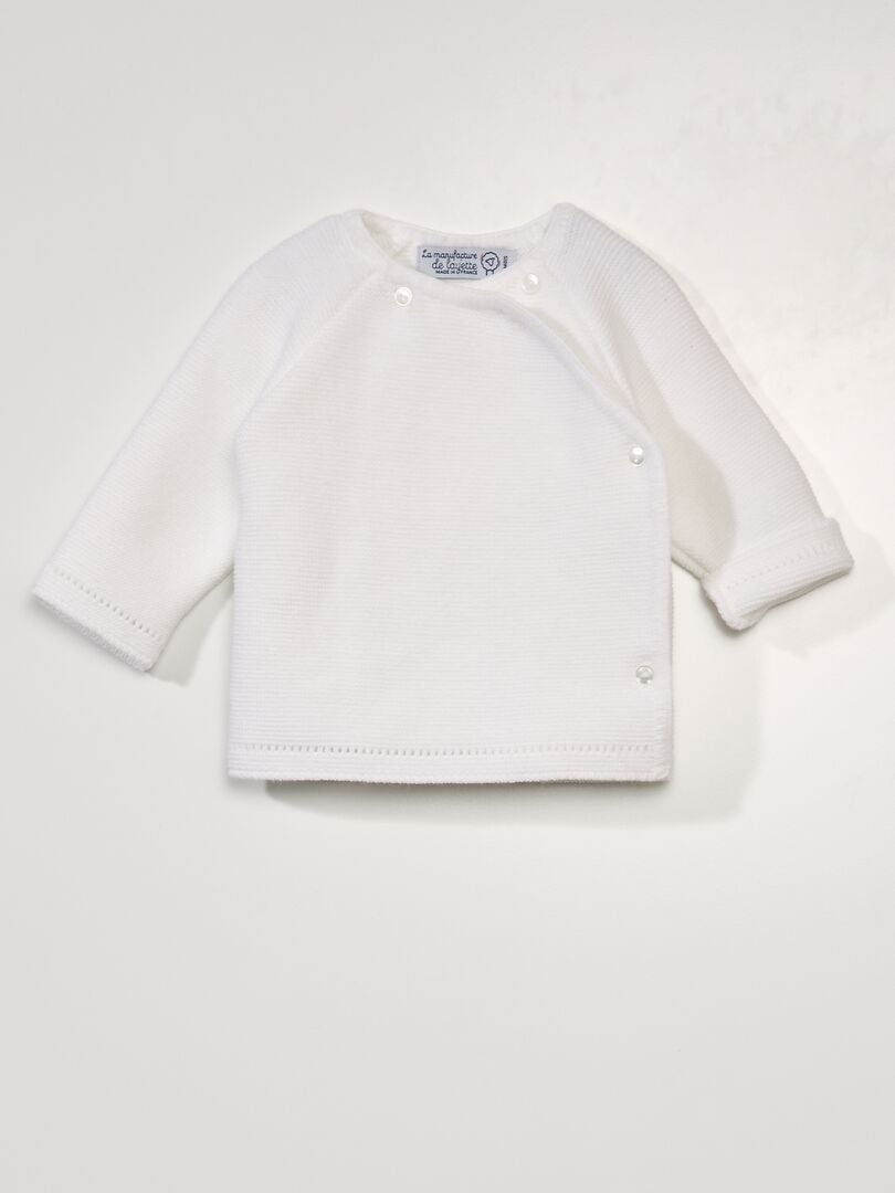 'La Manufacture de Layette' adīts kardigans - ražots Francijā - balts