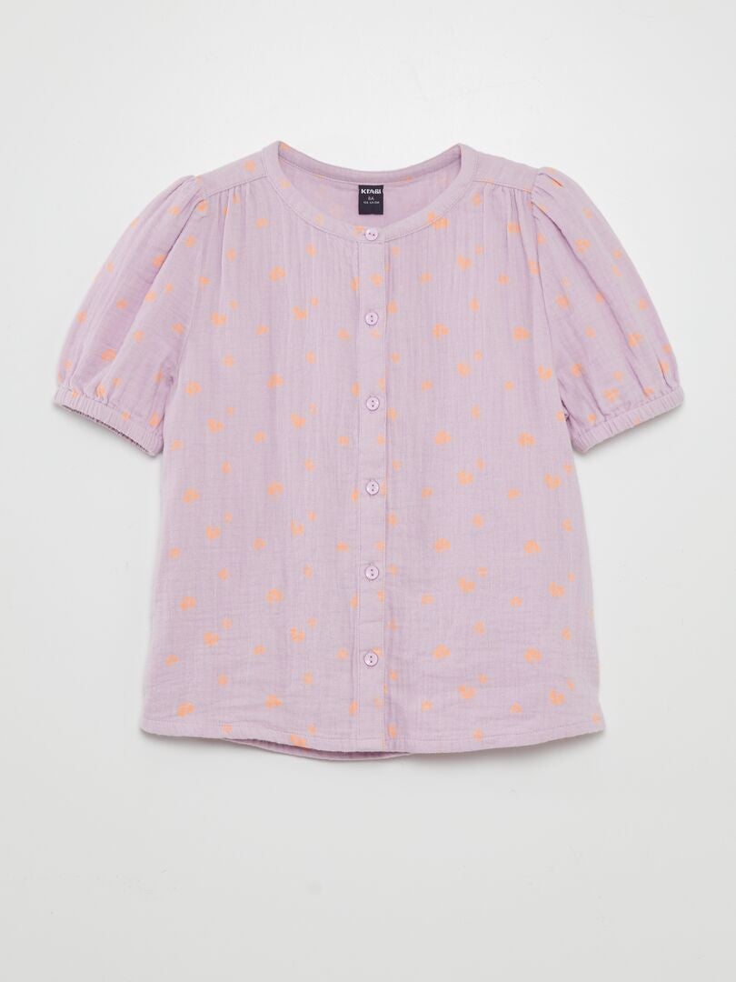 Blusa de gaze de algodão - ROXA