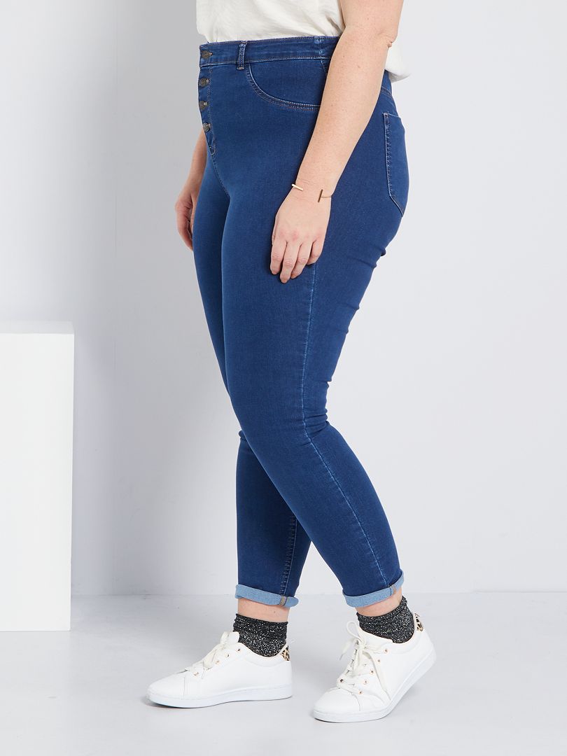 Calça jeans skinny de cintura alta ecológica - AZUL