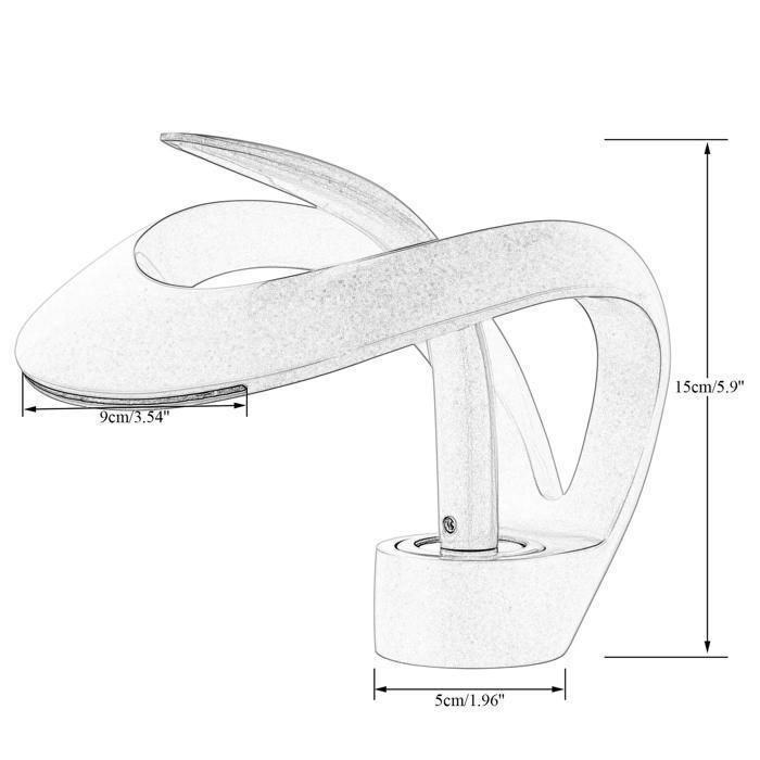 Rubinetto da bagno a cascata, elegante miscelatore per lavabo, acqua calda e fredda disponibili, finitura cromata.