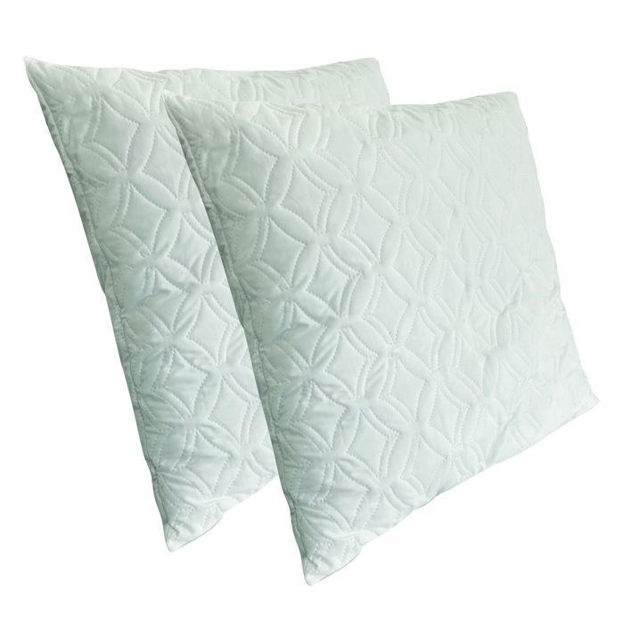 Juego de 2 almohadas firmes de 60x60 cm con relleno de espuma viscoelástica, cojín cuadrado antiácaros y antialérgico, PROMOLINGE