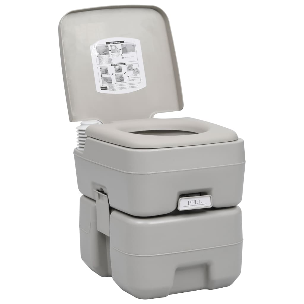Vidaxl Hordozható Kemping WC Szett Mosdóval 41,5x36,5x42,5 cm