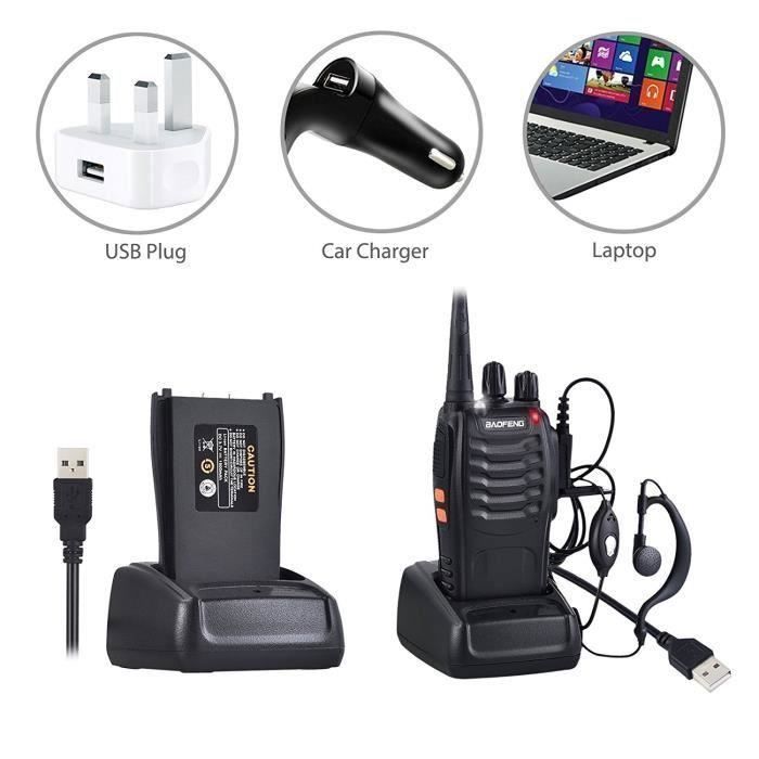 BaoFeng BF-888s Walkie Talkie - Long Range - USB Rechargeable - Headset - LED Flashlight
