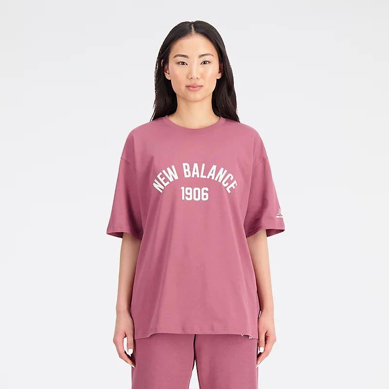 Koszulka oversize Femme Essentials Varsity – sprany bordowy