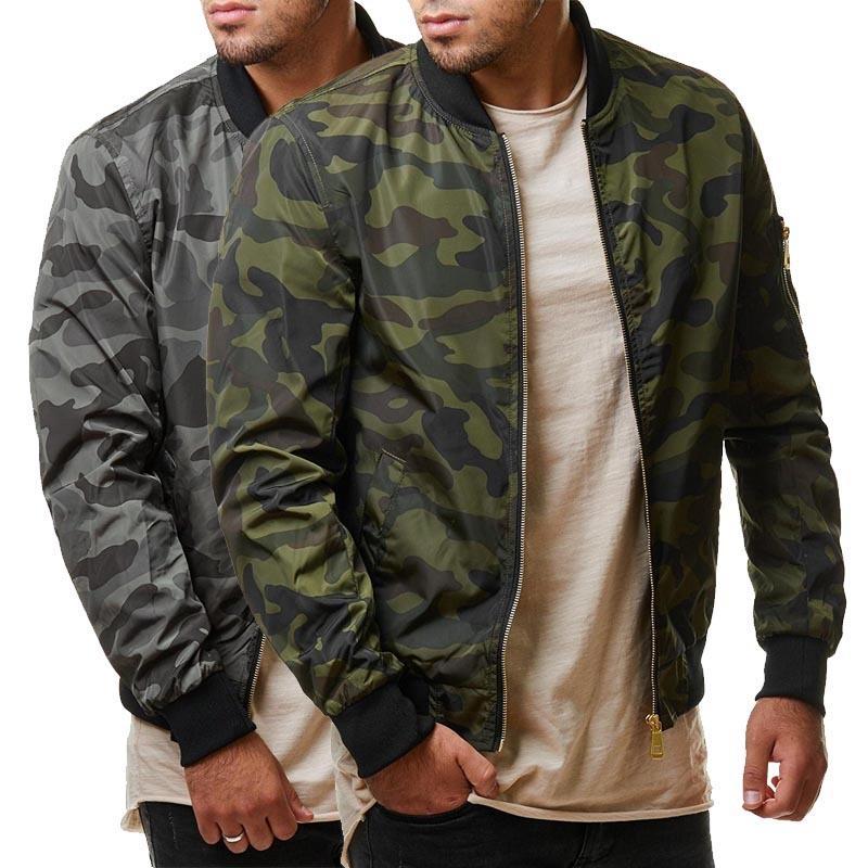 Bomber Primaverile Uomo Taglie Forti 7XL, Giacca Autunnale Mimetica, Stile Militare, Antivento Camouflage BM303