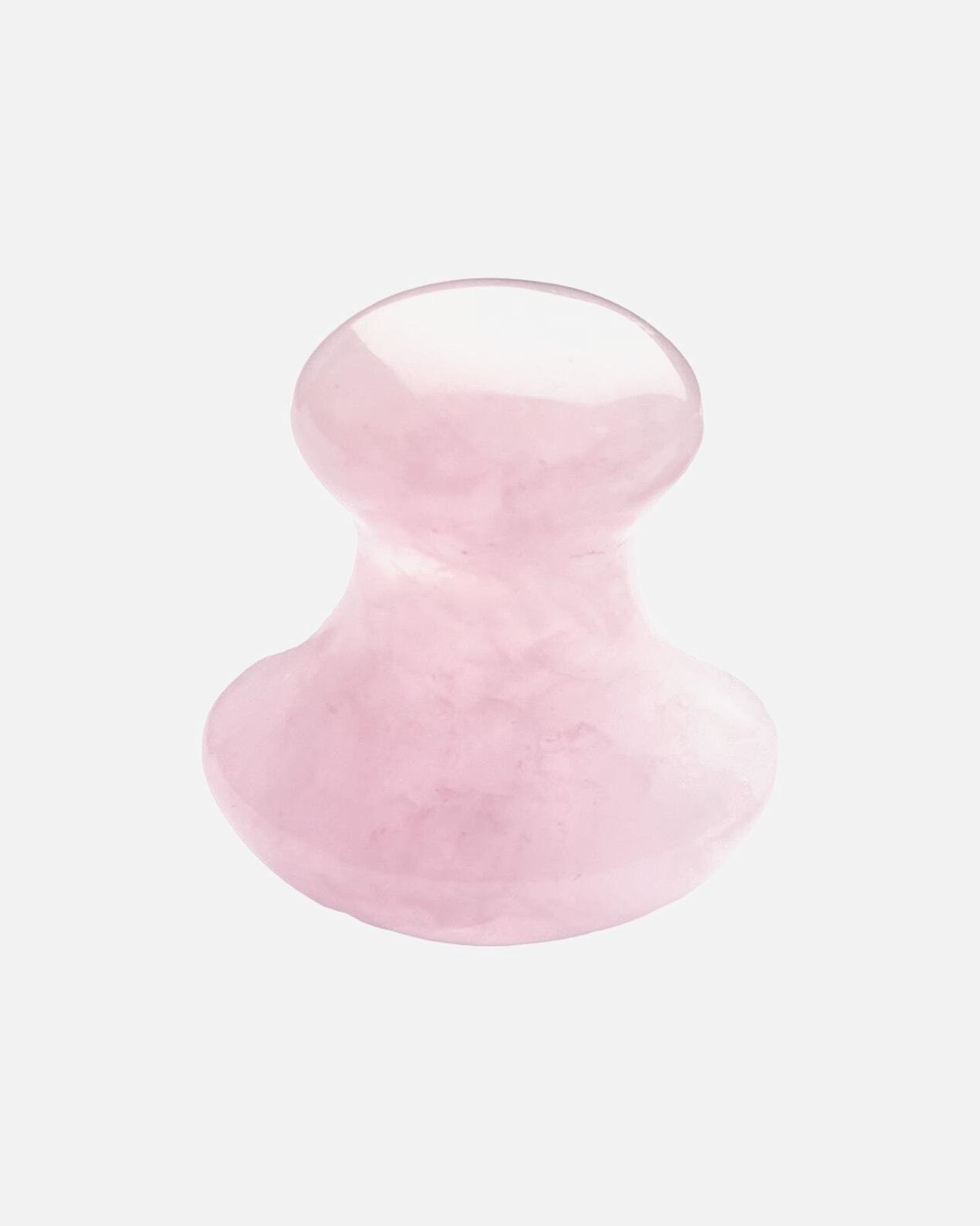 LAVAY Paris Masažer za obraz Gua Sha – za predel okoli oči – rožnati kremen – 1 kos