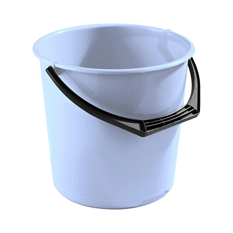 Plastbøtte 10 l svart/blå Eco