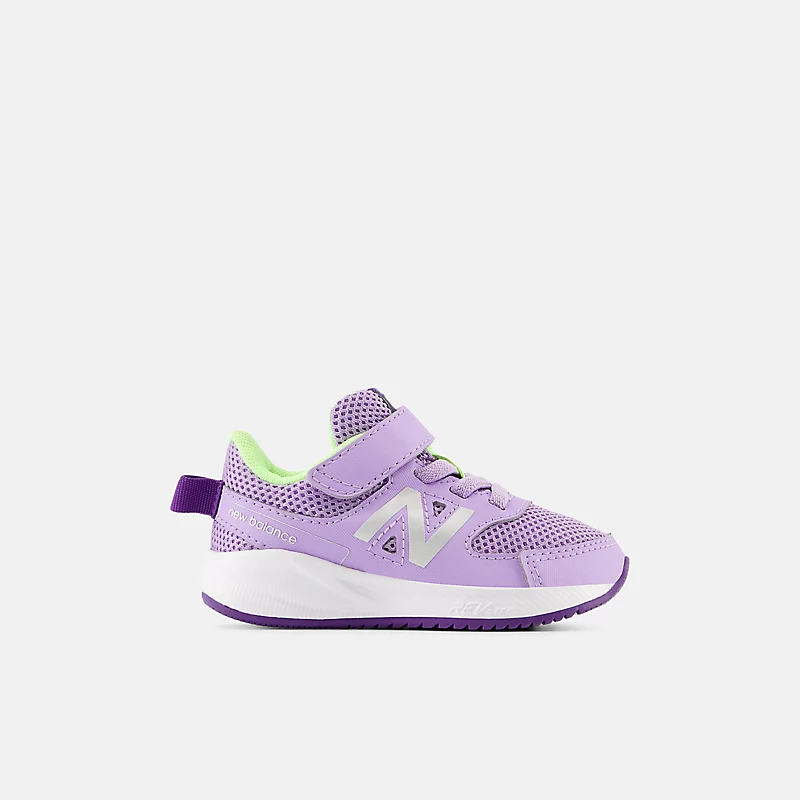Dziecięce 570v3 Bungee Lace med górnym paskiem - Lilac Glo med wybieloną limonką Glo