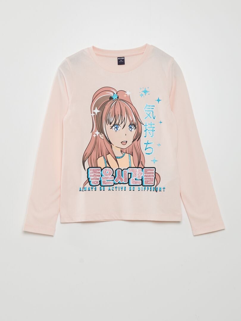 Camiseta de manga larga 'Manga' - ROSA