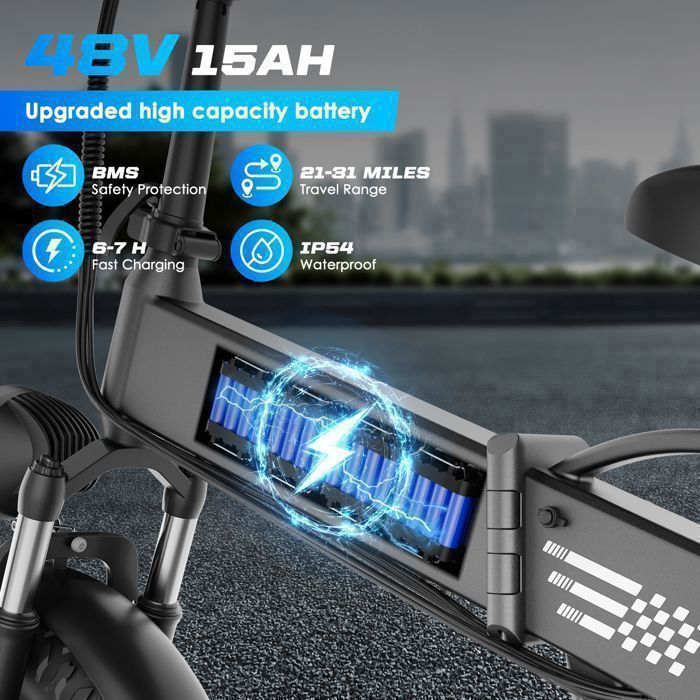1000W-48V 15Ah Electric Bike - 50km/h - 20