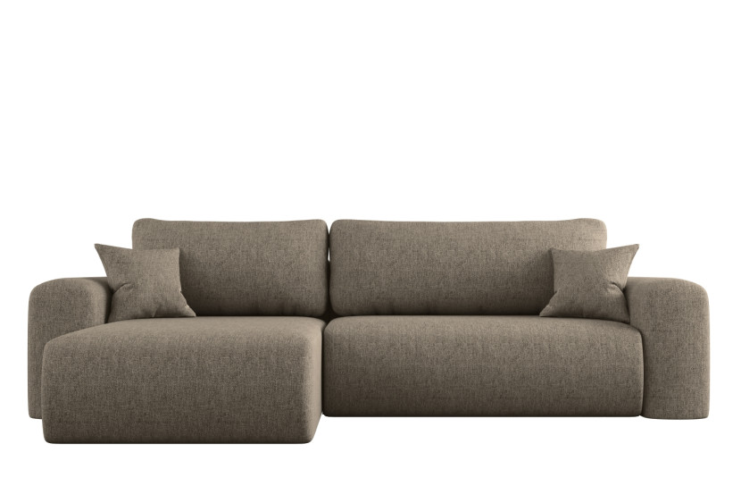 Sofa w kształcie L CAPRI narożnik, tkanina Verita, Ciemnobeżowy Lewy