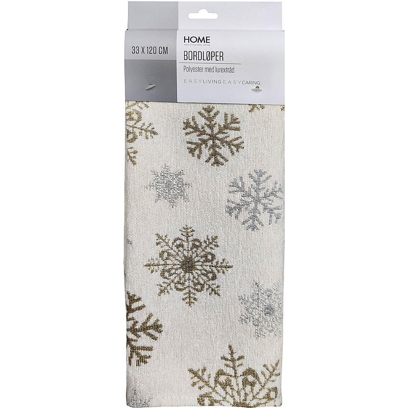 Home Runner 33x120 cm copo de nieve color crema