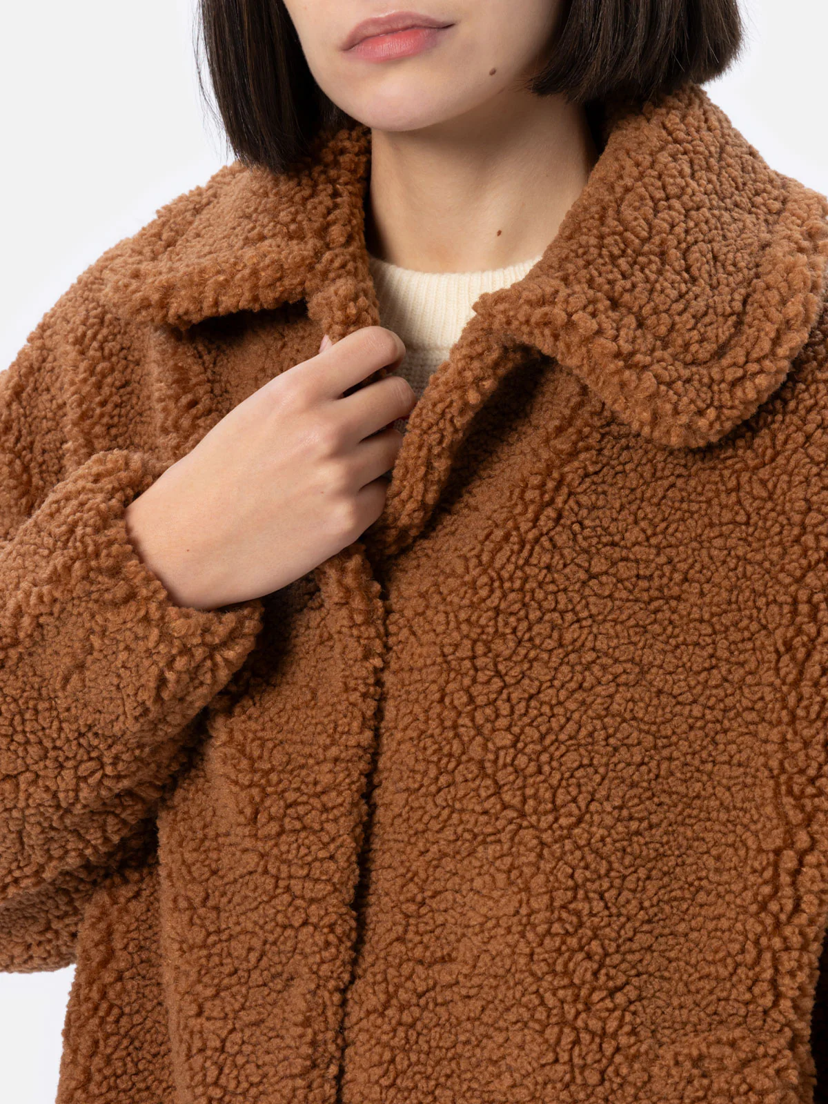Chaqueta bomber de piel de oveja para mujer de Abel con cuello y estampado de corazón de Saint.