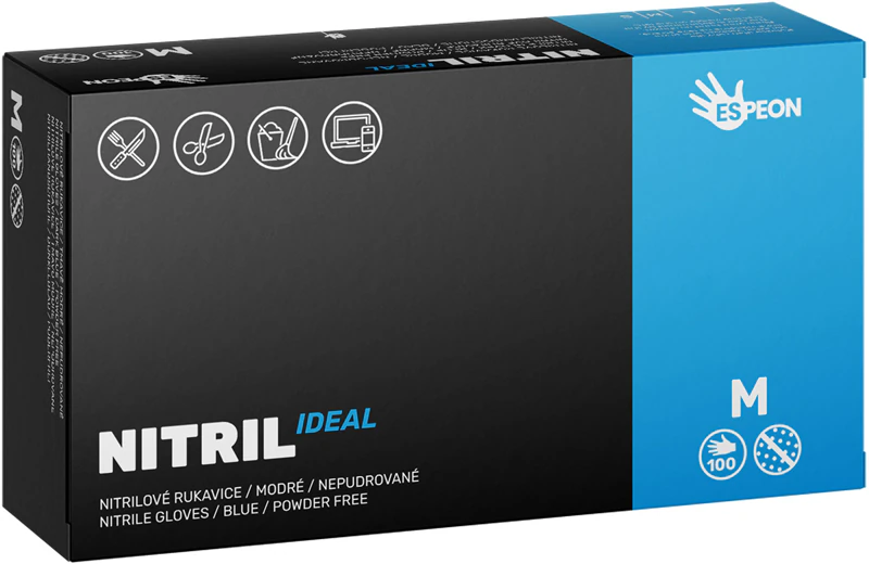 Luvas de nitrilo Espeon Nitril Ideal3 azuis sem pó