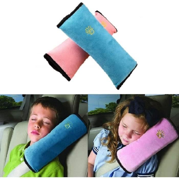 pezzi di cinture di sicurezza per seggiolino auto per bambini, cuscini rimovibili per la cintura di sicurezza del veicolo (rosa + blu)