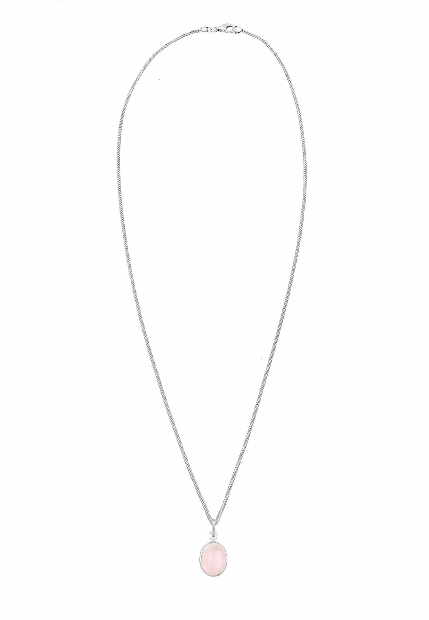 Elli Femmes Pendentif Solitaire Basique Élégant avec Quartz Rose en Argent Sterling 925