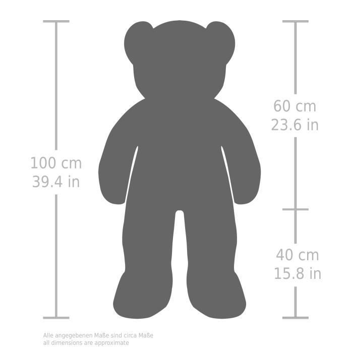 BRUBAKER Peluche géante XXL - Ours - Nounours - 100 cm - Bleu Clair - Ultra Douce & Mignonne