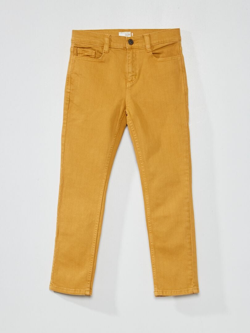 Calça jeans slim de 5 bolsos - BEGE