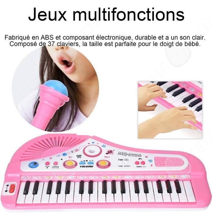 C Orgue électronique 37 touches mini piano électronique multifonctionnel avec microphone piano enfant piano électronique musique