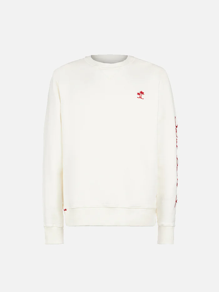 Sudadera blanca de hombre con bordado de Saint Barth