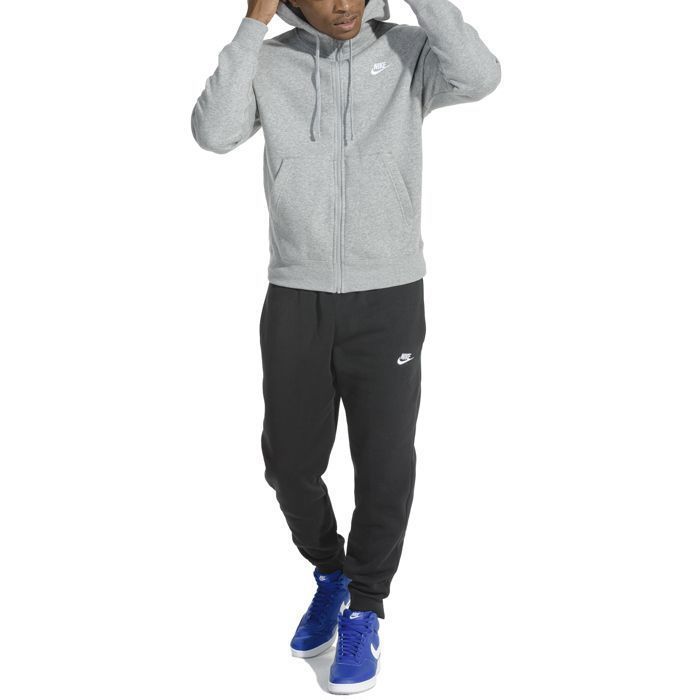 Men's NIKE CLUB GREY Zip-Up Hoodie