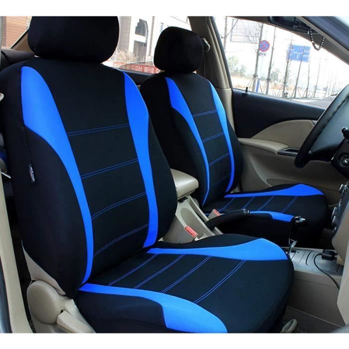 Juego de fundas para asientos de coche - Universal - 9 piezas - Tela - Azul - Para coches