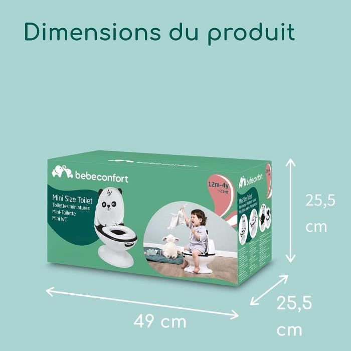 BEBECONFORT Mini Panda Toilette, Töpfchen mit Spülgeräusch, Blau