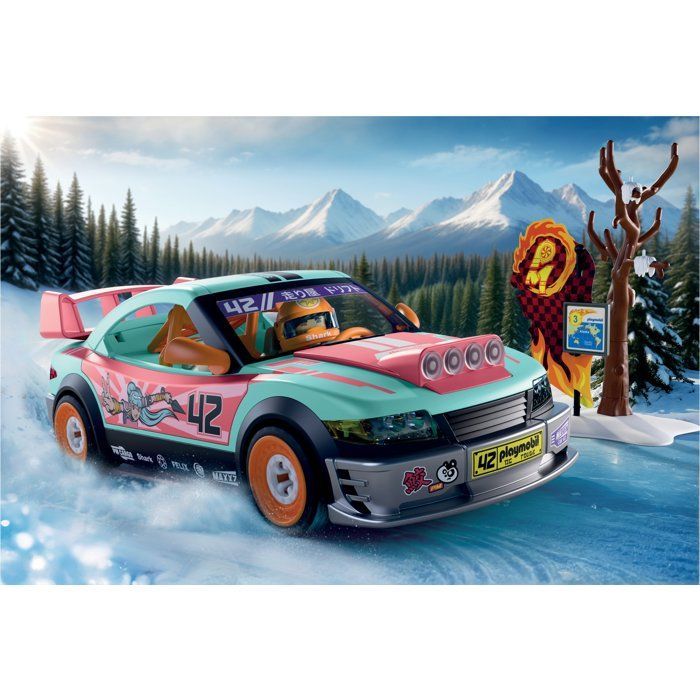 Playmobil 72062 Voiture de rallye, Véhicule de course, 68 pièces, Dès 4 ans