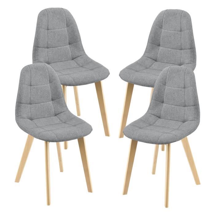 Lot de 4 Chaises de Salle à Manger Kopparberg 86 x 53 x 47 cm Gris Clair