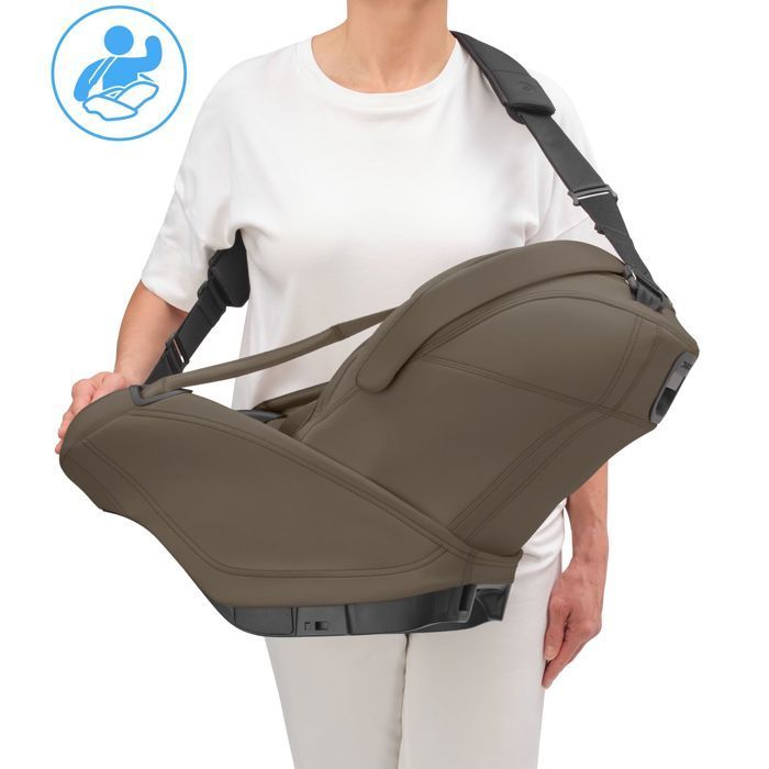 MAXI-COSI Siège auto bébé Coral Slide Pro, coulissant et pivotant, position allongée, Oak Truffle