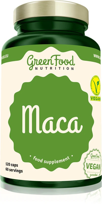 GreenFood Nutrition Maca prehransko dopolnilo v kapsulah za prostato, potencjo, vitalnost