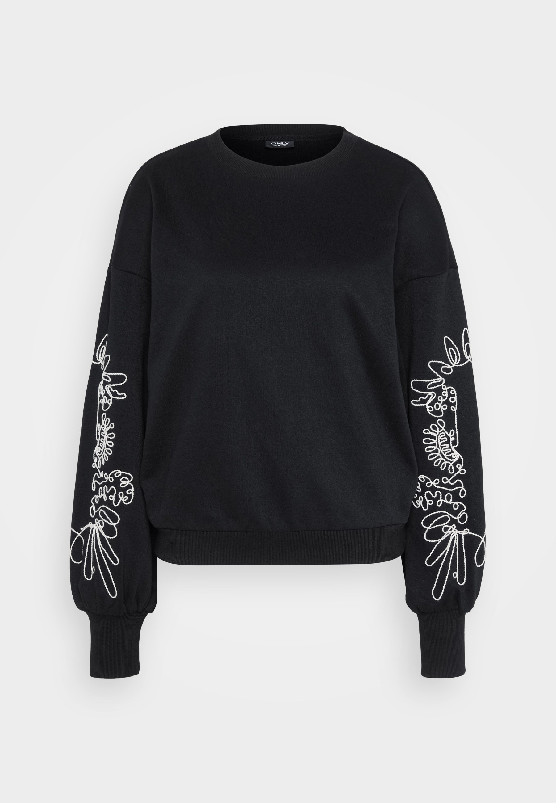 ONLY Tall ONLBROOKE O NECK DETAIL - Felpa - nero/ecru
