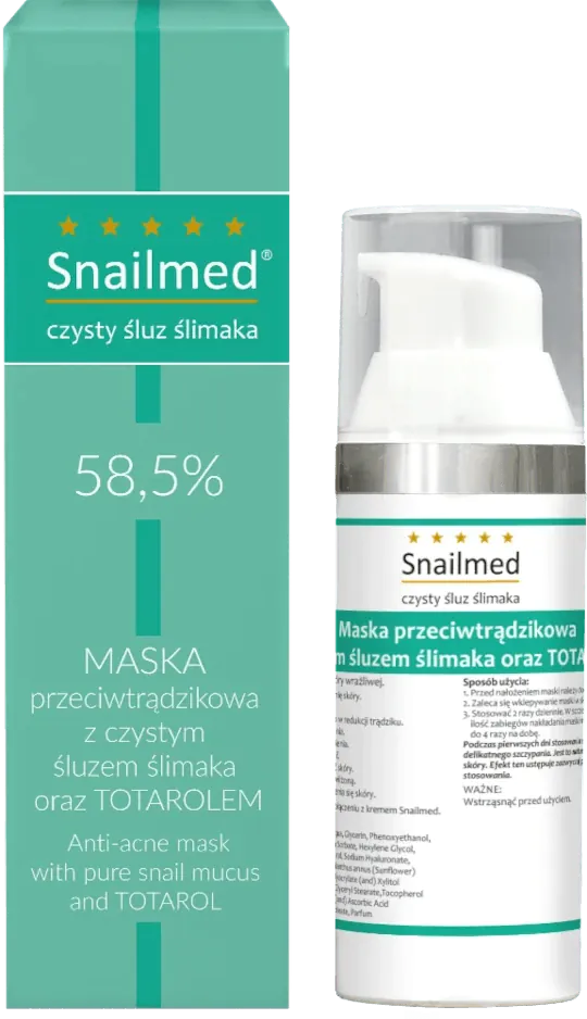 Snailmed Przeciwtrądzikowa maska ze śluzem ślimaka, totarolem i witaminami