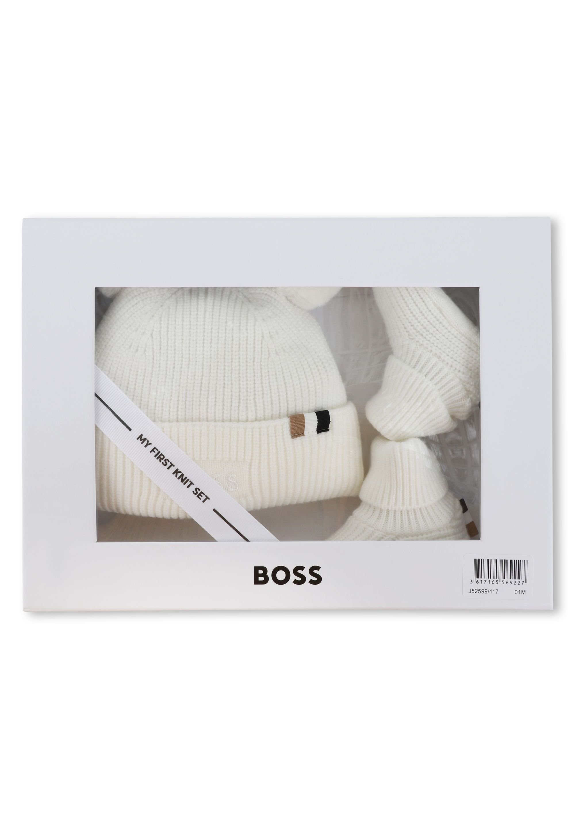 BOSS Kidswear NOUVEAU-NÉ CHAUSSONS-BONNETTES À ENFILER UNISEXE - Bonnet - blanc cassé