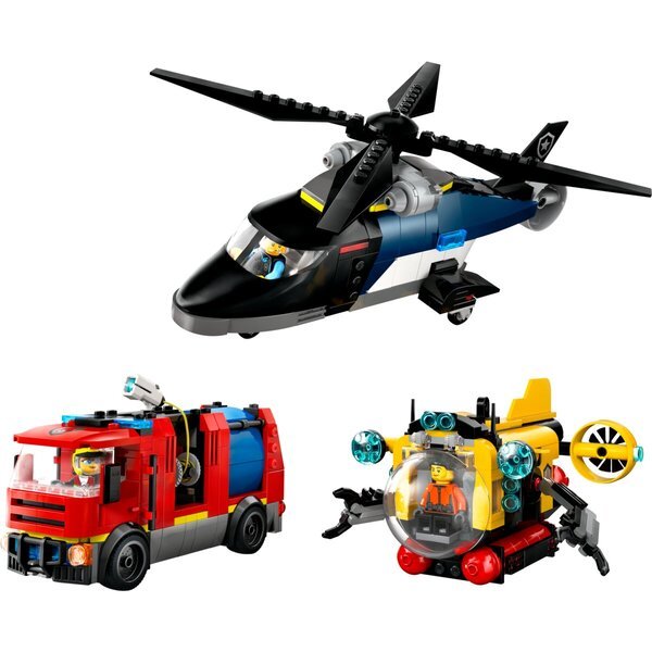 LEGO City 60462 Helikopter, vatrogasno vozilo i podmornica Remix