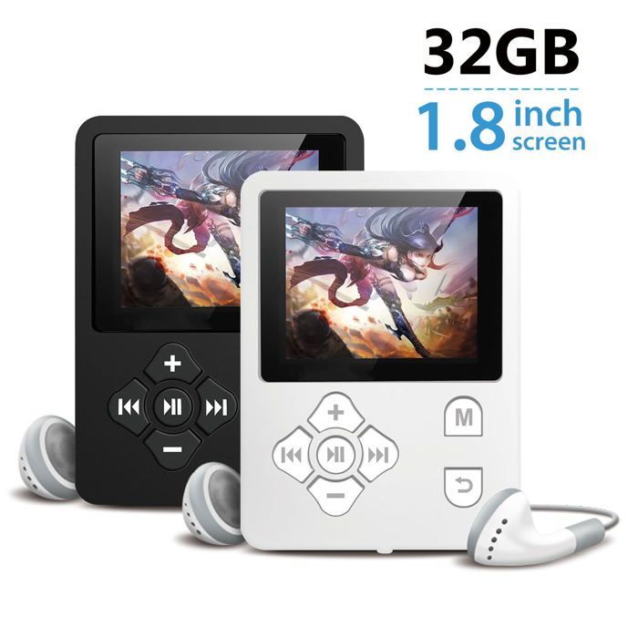 Lecteur de musique MP3 MP4 portable avec radio FM, écran LCD numérique, prend en charge une carte TF jusqu'à 32 Go, prend en charge