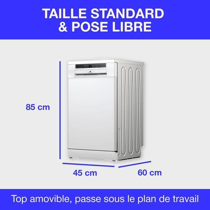 Lavastoviglie a libera installazione - CONTINENTAL EDISON - CELV1145W - 11 coperti - 45 cm - 45 dB - Bianca