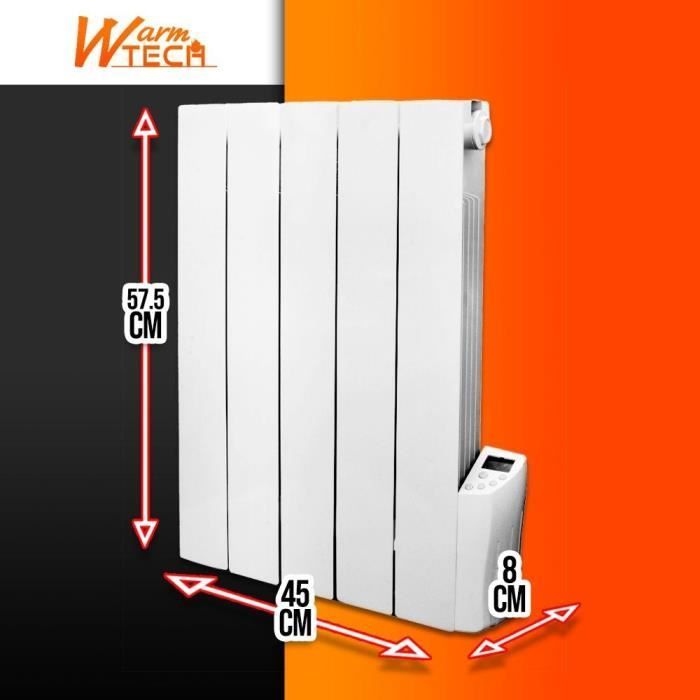 Elektrische radiator met vloeistofvulling - 900W - WARM TECH - 230V - Tot 35m³ - Wit