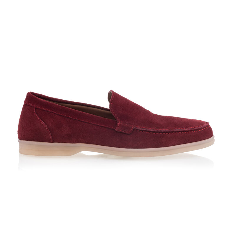Röda loafers/båtskor för män