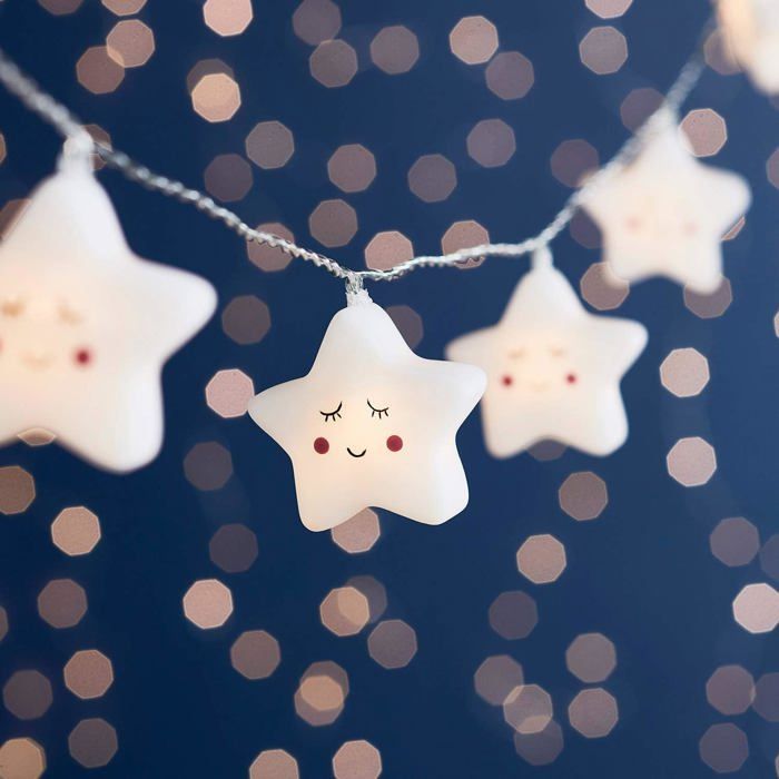 Guirlande Lumineuse de 20 Étoiles Lumineuses a LED Blanc Chaud pour Déco Chambre Enfant(Alimenté par USB)