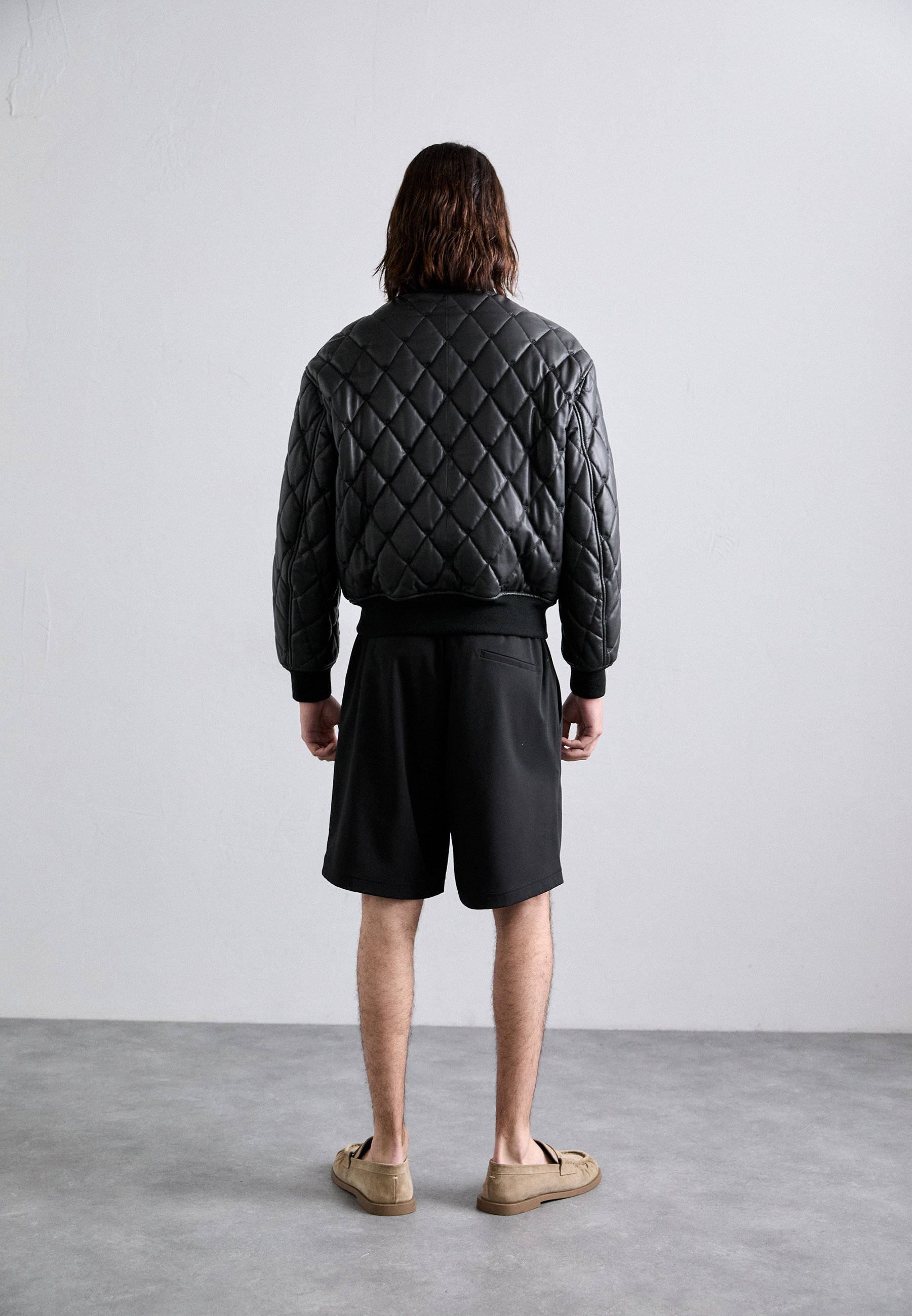 Emporio Armani BLOUSONJACKET - Leren jas - zwarte schoonheid