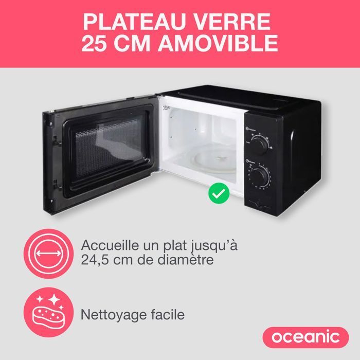 Forno a microonde OCEANIC MO20B11 nero, dimensioni: L 45,4 x A 26,1 x P 32,6 cm - capacità: 20 litri