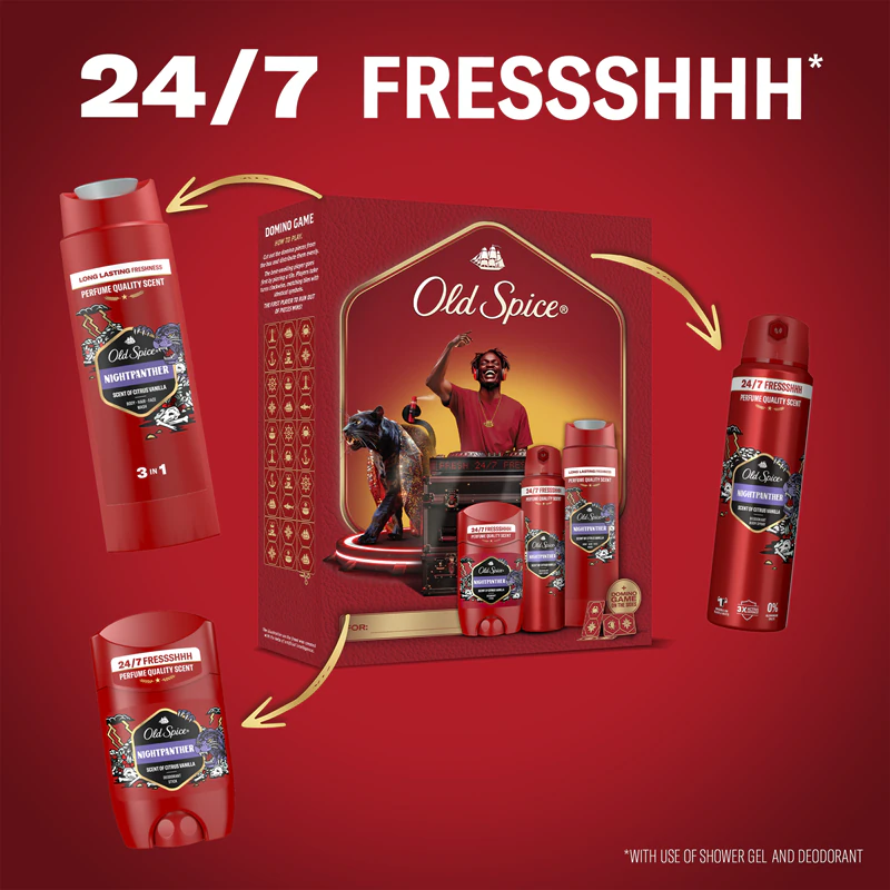 Kit de presente Old Spice Nightpanther DJ para homens