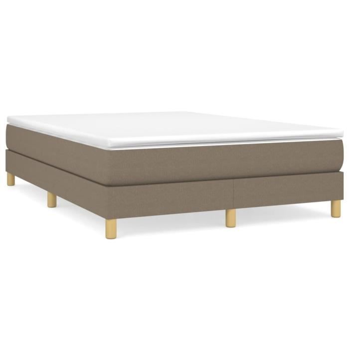 Base letto SALALIS con materasso a molle - Tortora - 140x200 cm - Tessuto