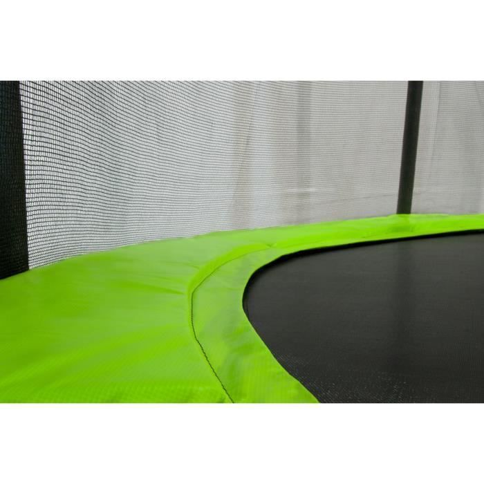 KANGUI Twin Trampoline Ø 305cm - Green - with net, ladder, and protective cover