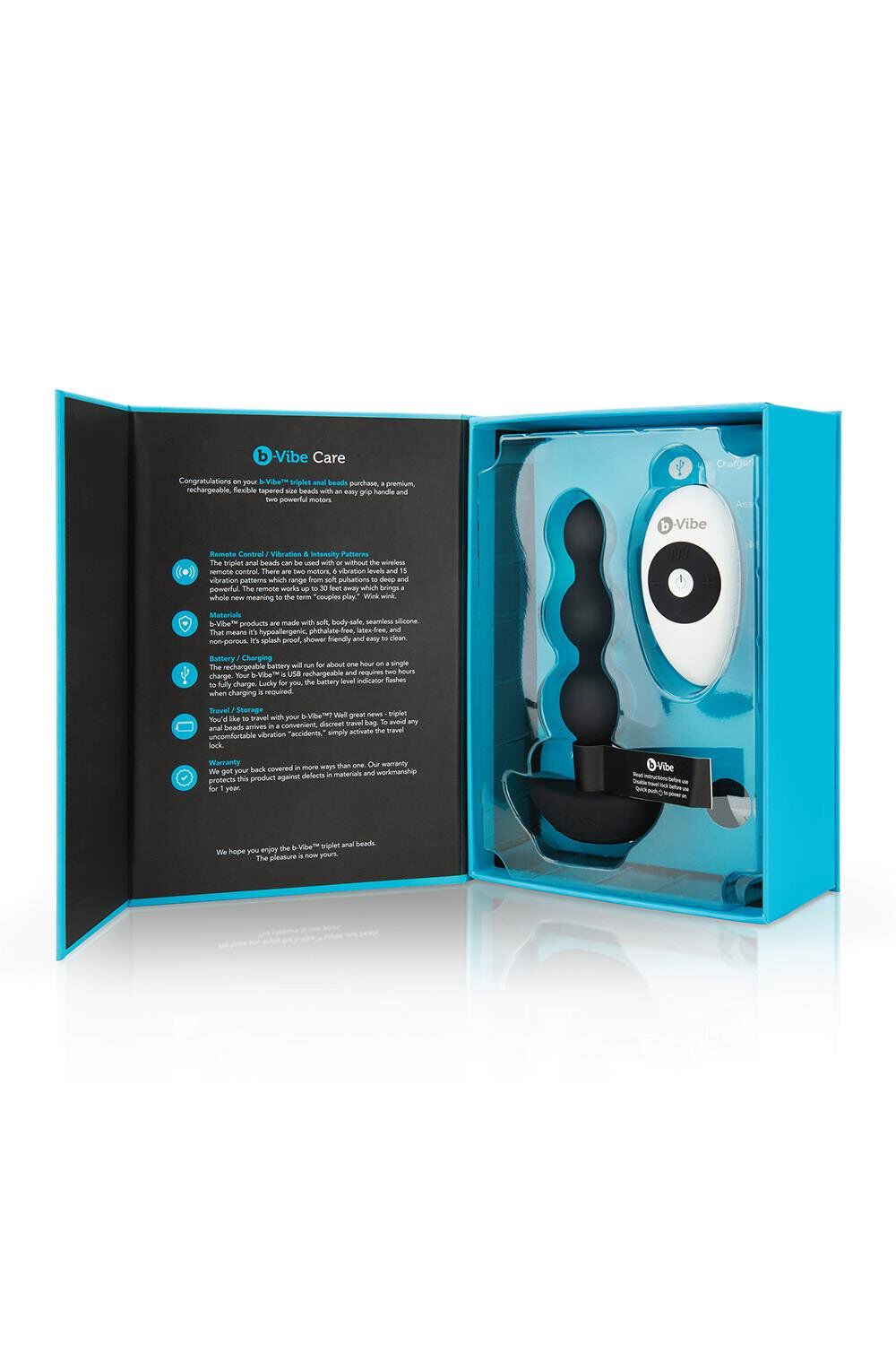 B-Vibe Triplet Πρωκτικές Χάντρες Μαύρες