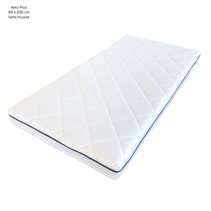 Matelas pour enfant AERO PLUS - Taille 90x200 - Climatisé - Épaisseur 10 cm - Matelas pour Lit Enfant
